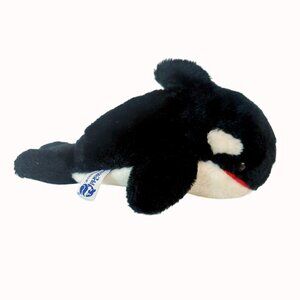 Sea World 1986 Shamu Orca Killer Whale Plush Toy Stuffed Animal 10"